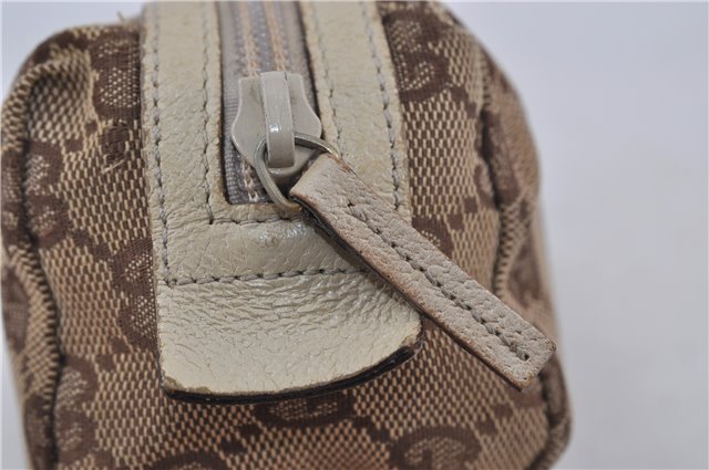 Authentic GUCCI Pouch Purse GG Canvas Leather 29596 Brown 5776D