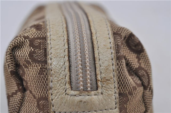 Authentic GUCCI Pouch Purse GG Canvas Leather 29596 Brown 5776D