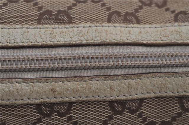 Authentic GUCCI Pouch Purse GG Canvas Leather 29596 Brown 5776D