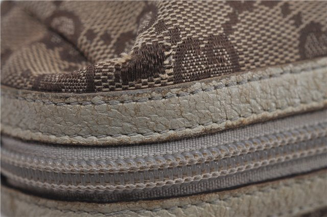 Authentic GUCCI Pouch Purse GG Canvas Leather 29596 Brown 5776D