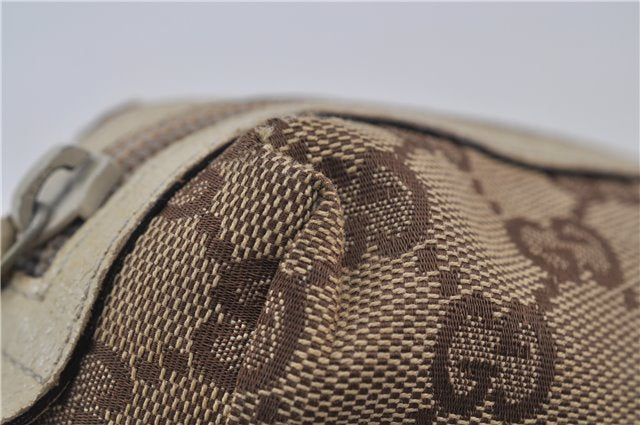 Authentic GUCCI Pouch Purse GG Canvas Leather 29596 Brown 5776D