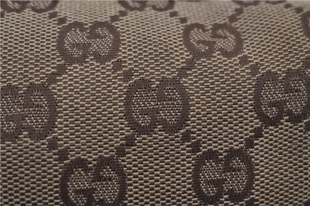 Authentic GUCCI Pouch Purse GG Canvas Leather 29596 Brown 5776D