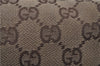 Authentic GUCCI Pouch Purse GG Canvas Leather 29596 Brown 5776D