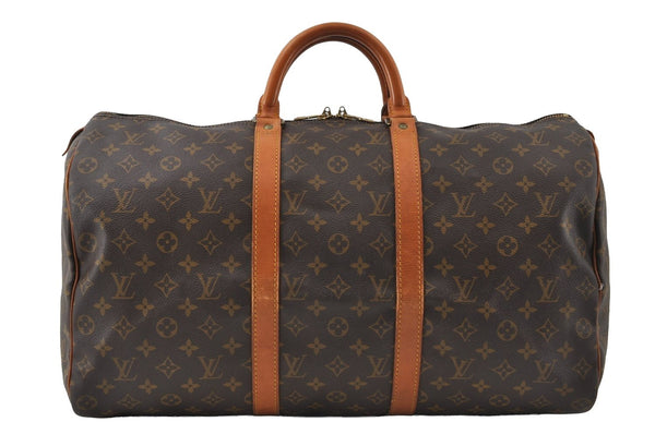 Authentic Louis Vuitton Monogram Keepall 50 Travel Boston Bag M41426 LV 5777I