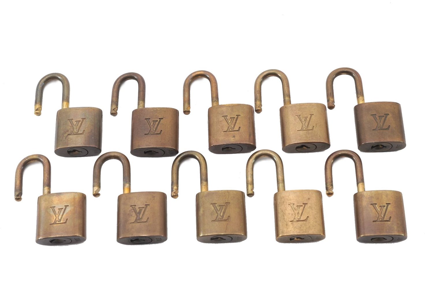 Authentic LOUIS VUITTON Padlock Gold 10Set LV 5779C