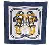 Authentic HERMES Carre 90 Scarf "BRIDES de GALA par" Silk Navy 5780F