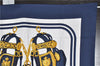 Authentic HERMES Carre 90 Scarf "BRIDES de GALA par" Silk Navy 5780F