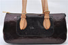 Auth Louis Vuitton Vernis Rose Wood Avenue Shoulder Bag Wine Red M93510 LV 5785E