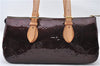 Auth Louis Vuitton Vernis Rose Wood Avenue Shoulder Bag Wine Red M93510 LV 5785E