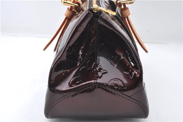 Auth Louis Vuitton Vernis Rose Wood Avenue Shoulder Bag Wine Red M93510 LV 5785E