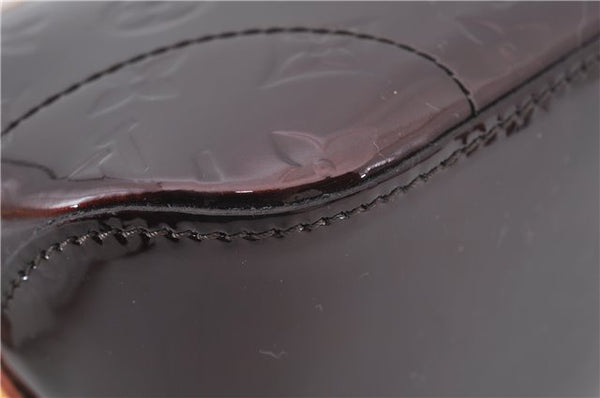 Auth Louis Vuitton Vernis Rose Wood Avenue Shoulder Bag Wine Red M93510 LV 5785E