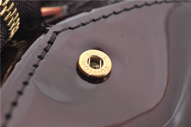 Auth Louis Vuitton Vernis Rose Wood Avenue Shoulder Bag Wine Red M93510 LV 5785E