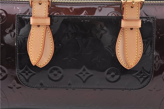 Auth Louis Vuitton Vernis Rose Wood Avenue Shoulder Bag Wine Red M93510 LV 5785E