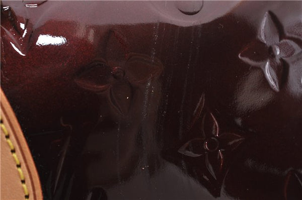 Auth Louis Vuitton Vernis Rose Wood Avenue Shoulder Bag Wine Red M93510 LV 5785E