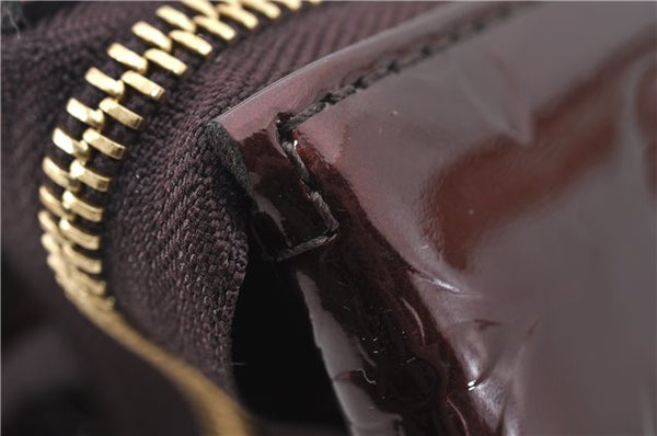 Auth Louis Vuitton Vernis Rose Wood Avenue Shoulder Bag Wine Red M93510 LV 5785E