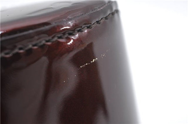 Auth Louis Vuitton Vernis Rose Wood Avenue Shoulder Bag Wine Red M93510 LV 5785E