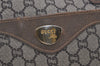 Authentic GUCCI Web Sherry Line GG Plus Tote Bag PVC Leather Brown Junk 5785I