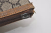 Authentic GUCCI Web Sherry Line GG Plus Tote Bag PVC Leather Brown Junk 5785I