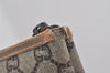 Authentic GUCCI Web Sherry Line GG Plus Tote Bag PVC Leather Brown Junk 5785I