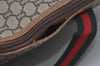 Authentic GUCCI Web Sherry Line GG Plus Tote Bag PVC Leather Brown Junk 5785I