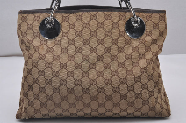 Authentic GUCCI Eclipse Shoulder Hand Bag GG Canvas Leather 120837 Brown 5787I