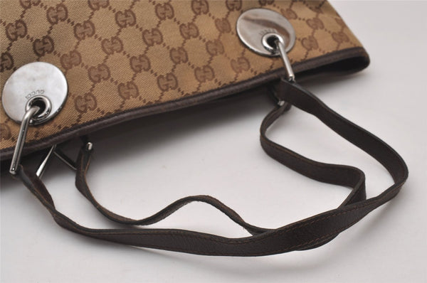 Authentic GUCCI Eclipse Shoulder Hand Bag GG Canvas Leather 120837 Brown 5787I