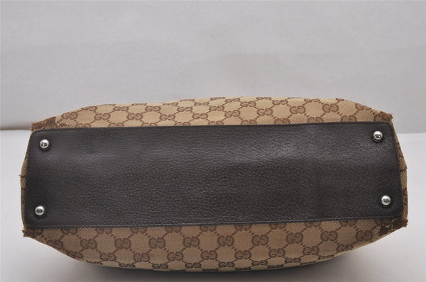 Authentic GUCCI Eclipse Shoulder Hand Bag GG Canvas Leather 120837 Brown 5787I