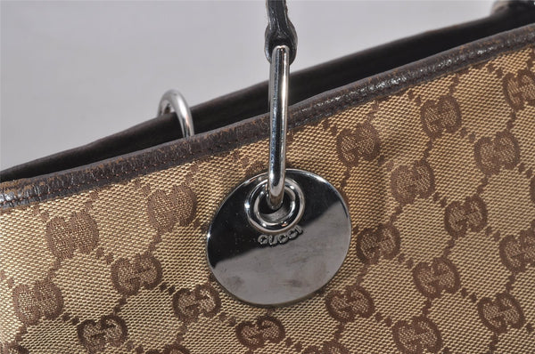 Authentic GUCCI Eclipse Shoulder Hand Bag GG Canvas Leather 120837 Brown 5787I
