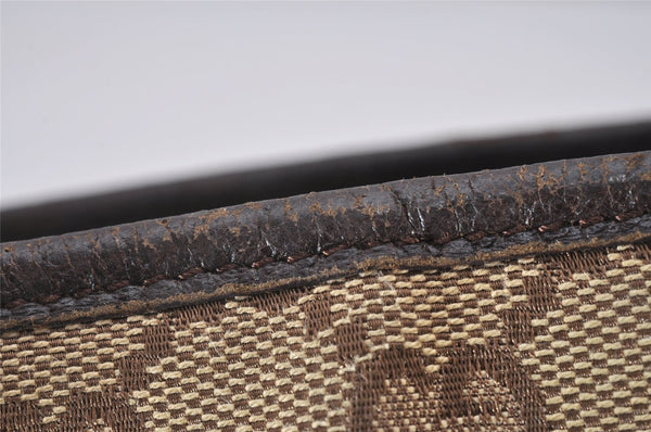 Authentic GUCCI Eclipse Shoulder Hand Bag GG Canvas Leather 120837 Brown 5787I