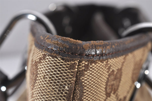 Authentic GUCCI Eclipse Shoulder Hand Bag GG Canvas Leather 120837 Brown 5787I