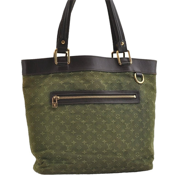 Auth Louis Vuitton Monogram Mini Lucille GM Hand Tote Bag M92681 Green LV 5788I