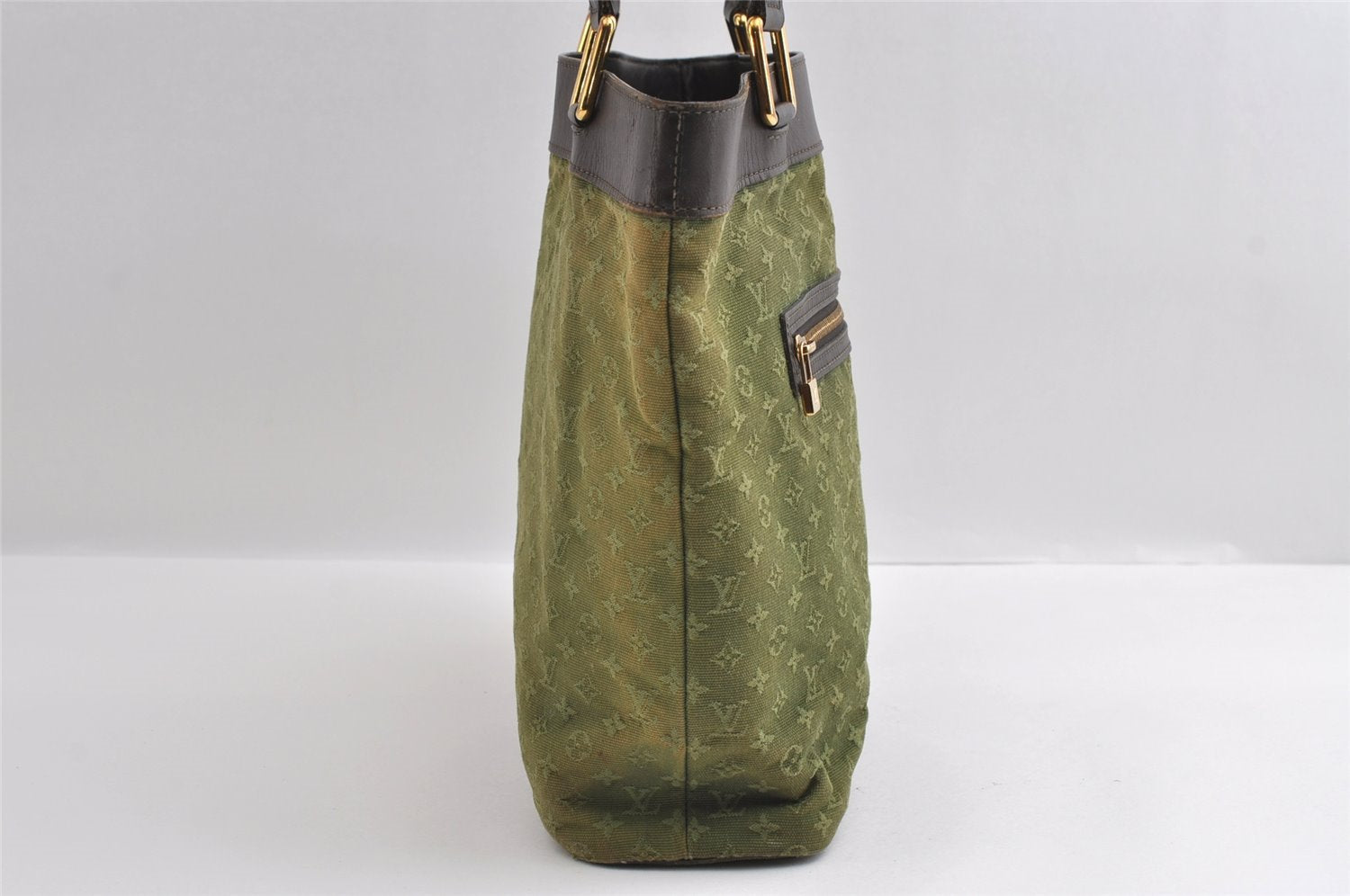 Auth Louis Vuitton Monogram Mini Lucille GM Hand Tote Bag M92681 Green LV 5788I