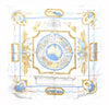 Authentic HERMES Carre 90 Scarf "LE GEOGRAPHE" Silk Light Blue 5789F