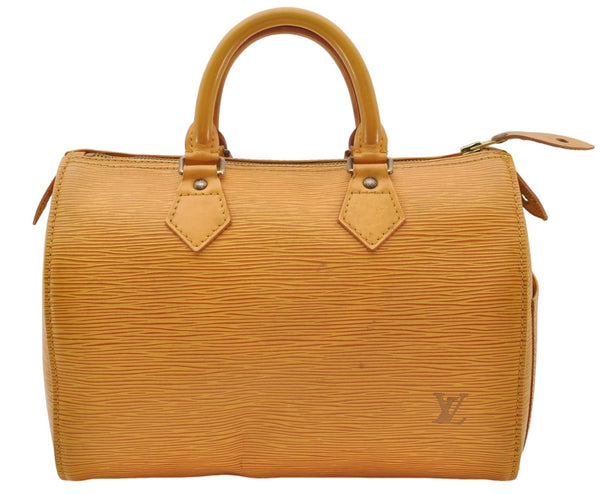 Authentic Louis Vuitton Epi Speedy 25 Hand Boston Bag Yellow M43019 LV 5790D
