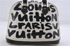 Authentic Louis Vuitton Graffiti Alma MM Hand Bag Black x White M92179 LV 5794D