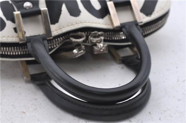 Authentic Louis Vuitton Graffiti Alma MM Hand Bag Black x White M92179 LV 5794D