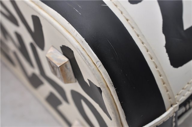 Authentic Louis Vuitton Graffiti Alma MM Hand Bag Black x White M92179 LV 5794D