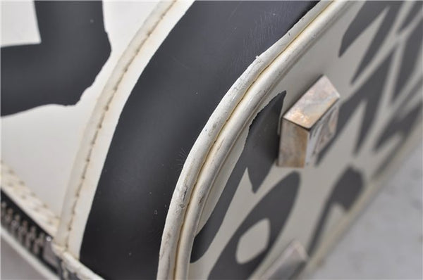 Authentic Louis Vuitton Graffiti Alma MM Hand Bag Black x White M92179 LV 5794D