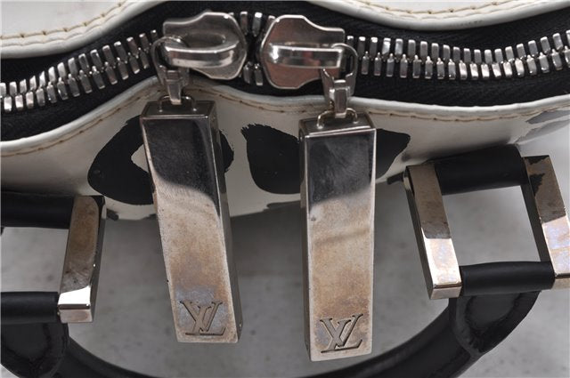 Authentic Louis Vuitton Graffiti Alma MM Hand Bag Black x White M92179 LV 5794D