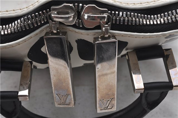 Authentic Louis Vuitton Graffiti Alma MM Hand Bag Black x White M92179 LV 5794D