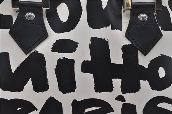 Authentic Louis Vuitton Graffiti Alma MM Hand Bag Black x White M92179 LV 5794D