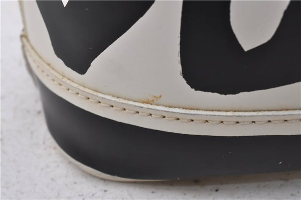 Authentic Louis Vuitton Graffiti Alma MM Hand Bag Black x White M92179 LV 5794D