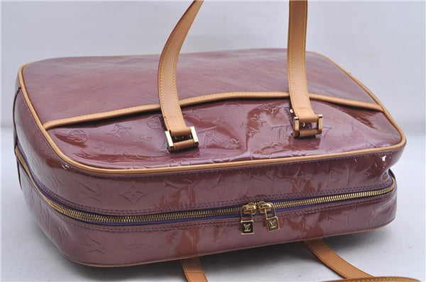 Authentic Louis Vuitton Vernis Sutton Shoulder Hand Bag Purple M91081 LV 5795D