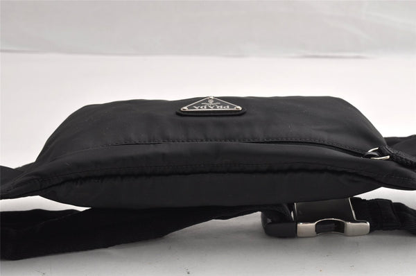 Authentic PRADA Vintage Nylon Tessuto Waist Body Bag Purse Black 5800I