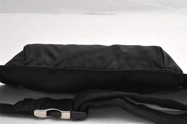 Authentic PRADA Vintage Nylon Tessuto Waist Body Bag Purse Black 5800I