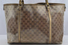 Authentic GUCCI GG Crystal Tote Bag GG PVC Leather 197954 Brown Junk 5802I