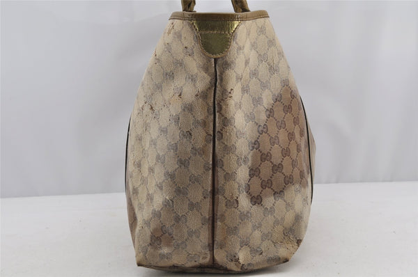 Authentic GUCCI GG Crystal Tote Bag GG PVC Leather 197954 Brown Junk 5802I