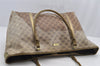 Authentic GUCCI GG Crystal Tote Bag GG PVC Leather 197954 Brown Junk 5802I