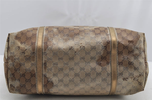 Authentic GUCCI GG Crystal Tote Bag GG PVC Leather 197954 Brown Junk 5802I