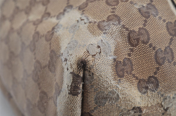 Authentic GUCCI GG Crystal Tote Bag GG PVC Leather 197954 Brown Junk 5802I